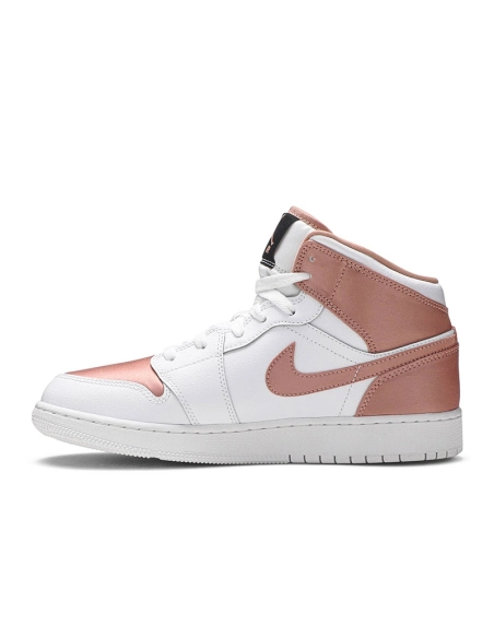 AIR JORDAN 1 MID GS WHITE ROSE GOLD 555112 190,AIR JORDAN 1 MID,Air Jordan