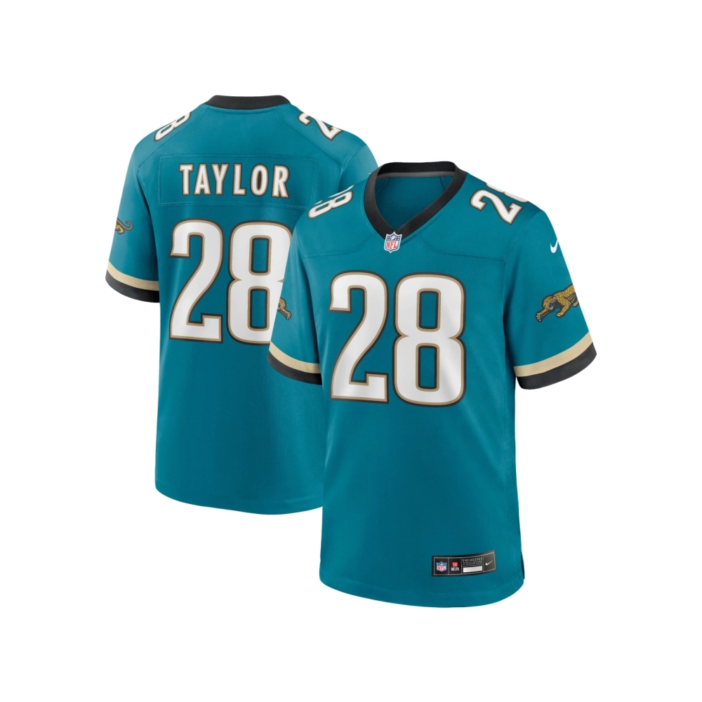 Mens Jacksonville Jaguars Fred Taylor Teal Prowler Throwback Retired Player Game Jersey
