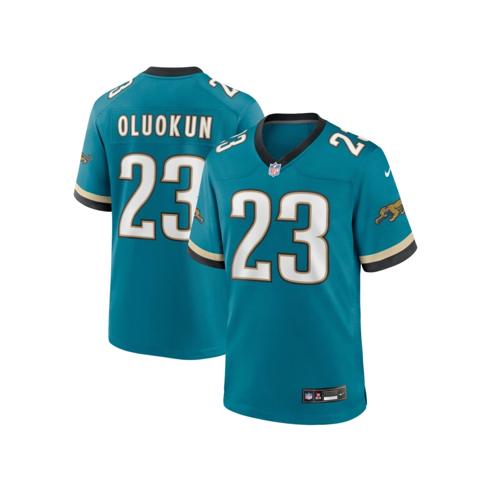 Mens Jacksonville Jaguars Foye Oluokun Teal Prowler Throwback Player Game Jersey