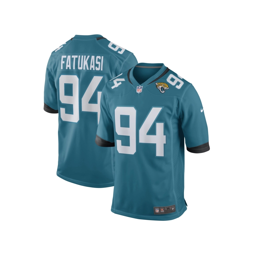Mens Jacksonville Jaguars Folorunso Fatukasi Teal Game Player Jersey