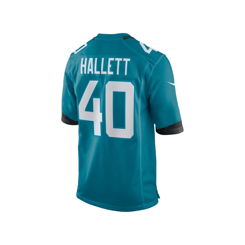 Mens Jacksonville Jaguars Erick Hallett Teal Game Jersey