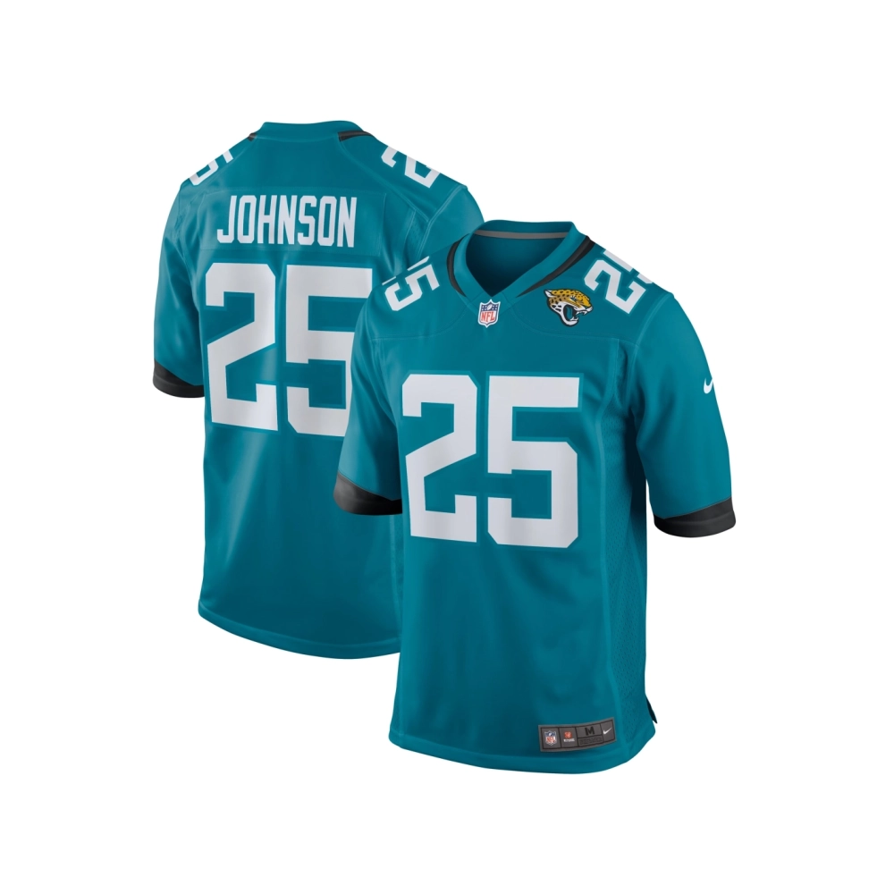 Mens Jacksonville Jaguars DErnest Johnson Teal Team Game Jersey