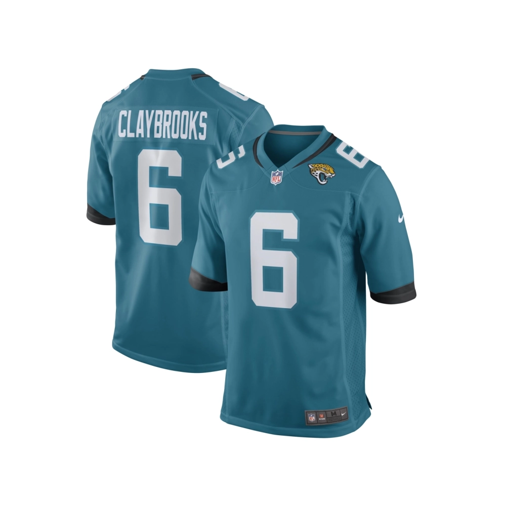 Mens Jacksonville Jaguars Chris Claybrooks Teal Game Player Jersey