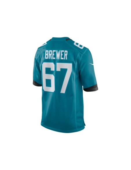 Mens Jacksonville Jaguars Chandler Brewer Teal Game Jersey