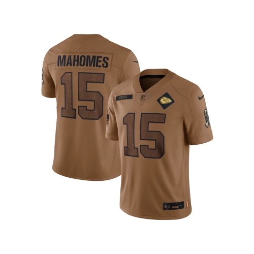 Womens Kansas City Chiefs Patrick Mahomes Brown 2023 Salute To Service Limited Jersey