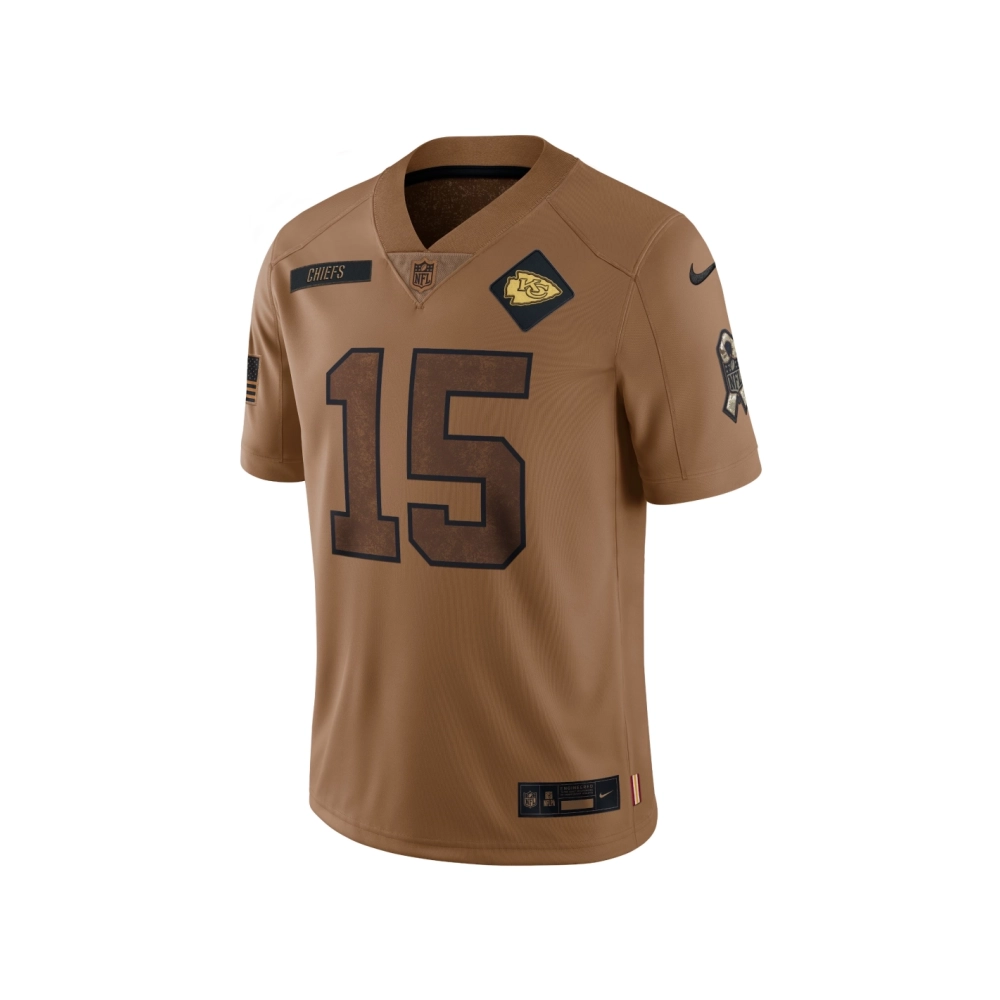 Womens Kansas City Chiefs Patrick Mahomes Brown 2023 Salute To Service Limited Jersey