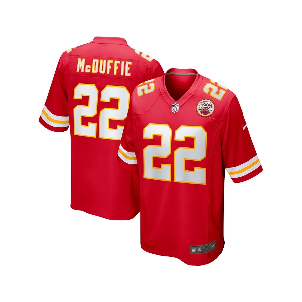 Mens Kansas City Chiefs Trent McDuffie Red Game Jersey