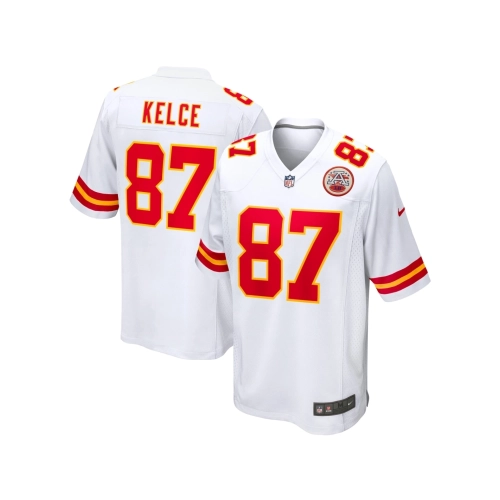 Mens Kansas City Chiefs Travis Kelce White Player Game Jersey