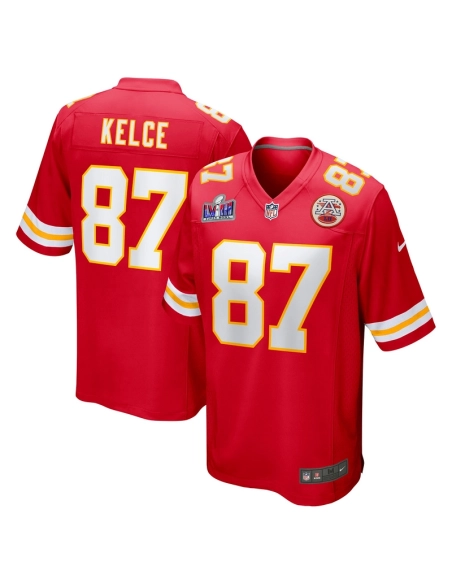 Mens Kansas City Chiefs Travis Kelce Red Super Bowl LVIII Game Jersey
