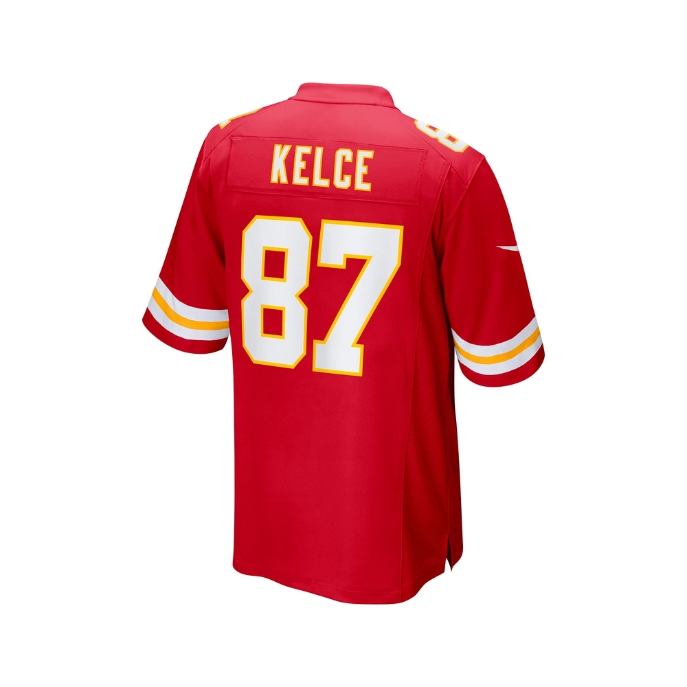 Mens Kansas City Chiefs Travis Kelce Red Super Bowl LVIII Game Jersey