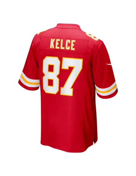 Mens Kansas City Chiefs Travis Kelce Red Super Bowl LVIII Game Jersey