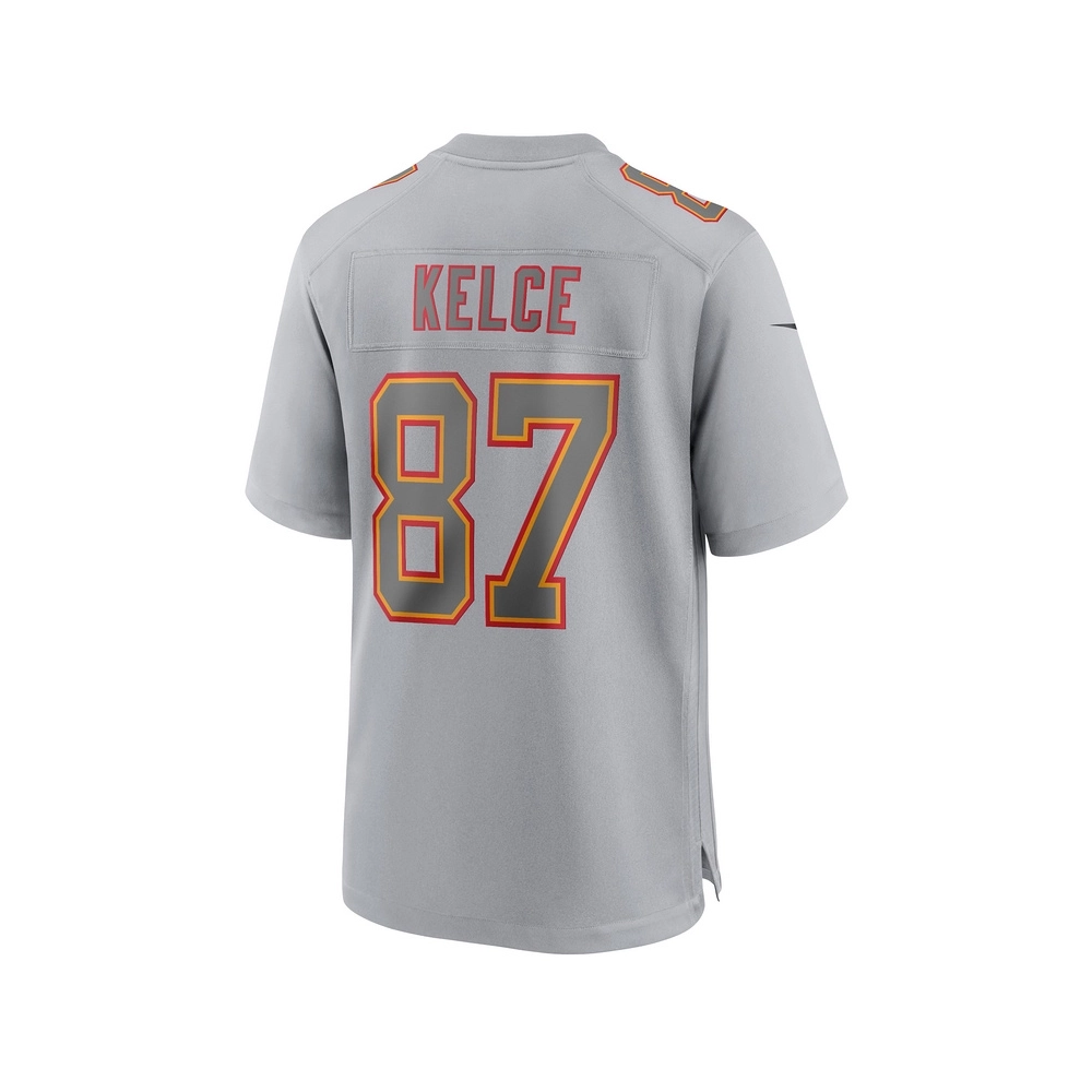 Mens Kansas City Chiefs Travis Kelce Gray Super Bowl LVIII Atmosphere Fashion Game Jersey
