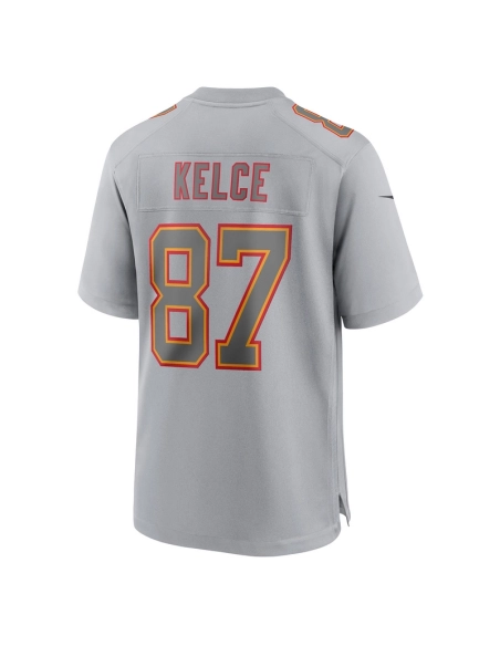 Mens Kansas City Chiefs Travis Kelce Gray Super Bowl LVIII Atmosphere Fashion Game Jersey