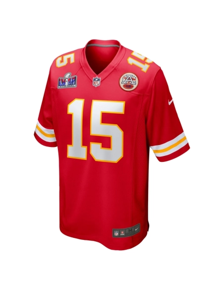 Mens Kansas City Chiefs Patrick Mahomes Red Super Bowl LVIII Game Jersey