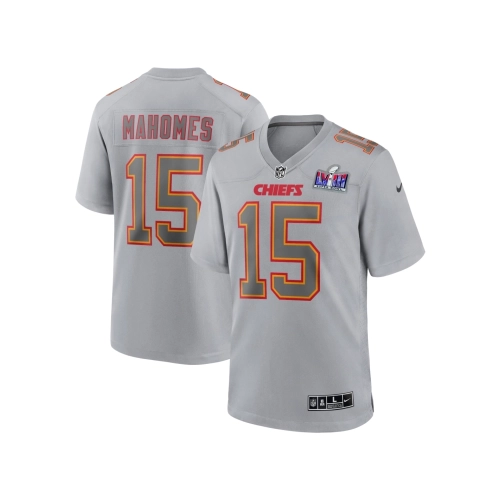 Mens Kansas City Chiefs Patrick Mahomes Gray Super Bowl LVIII Atmosphere Fashion Game Jersey