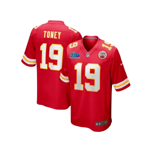 Mens Kansas City Chiefs Kadarius Toney Red Super Bowl LVII (2022 Season) Patch Game Jersey