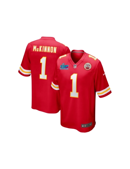 Mens Kansas City Chiefs Jerick McKinnon Red Super Bowl LVII (2022 Season) Patch Game Jersey