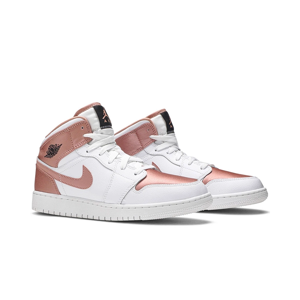 AIR JORDAN 1 MID GS WHITE ROSE GOLD 555112 190,AIR JORDAN 1 MID,Air Jordan
