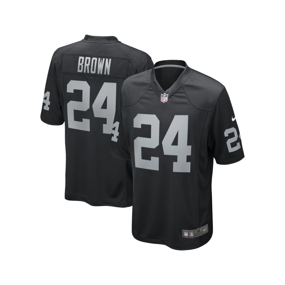 Mens Las Vegas Raiders Willie Brown Black Game Retired Player Jersey