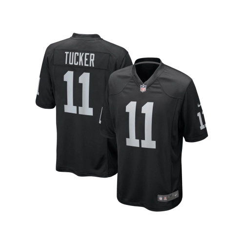 Mens Las Vegas Raiders Tre Tucker Black Team Game Jersey