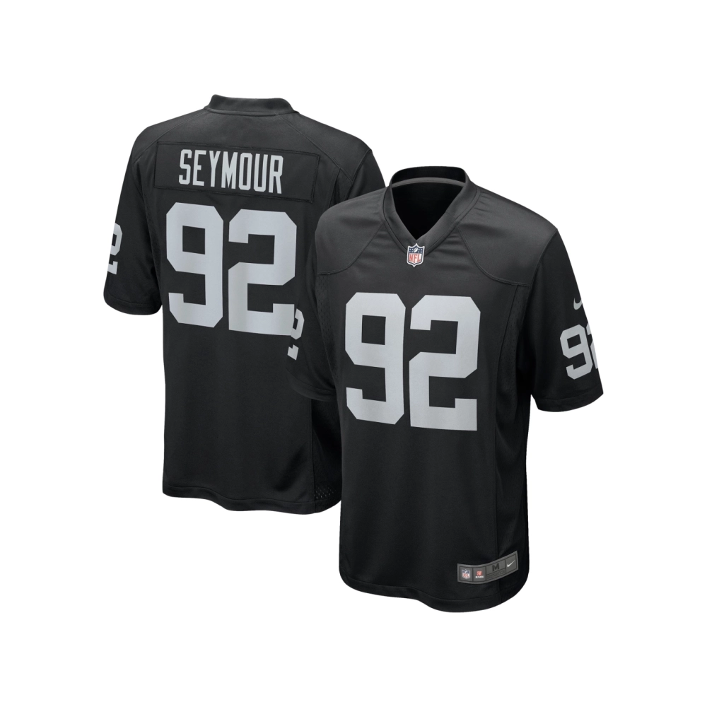 Mens Las Vegas Raiders Richard Seymour Black Retired Player Game Jersey