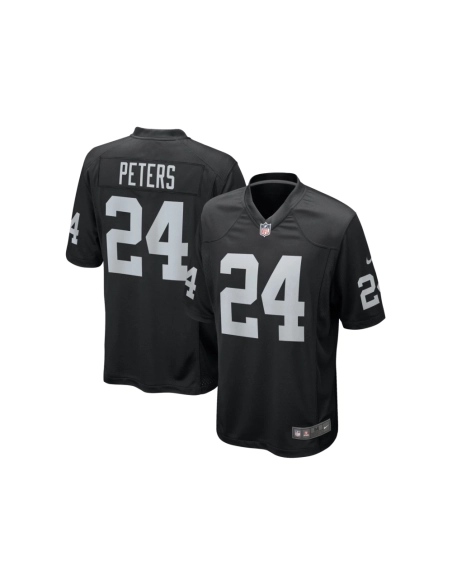 Mens Las Vegas Raiders Marcus Peters Black Team Game Jersey