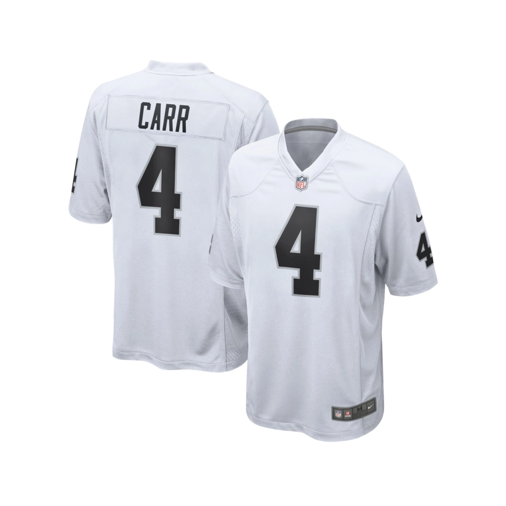 Mens Las Vegas Raiders Derek Carr White Game Jersey