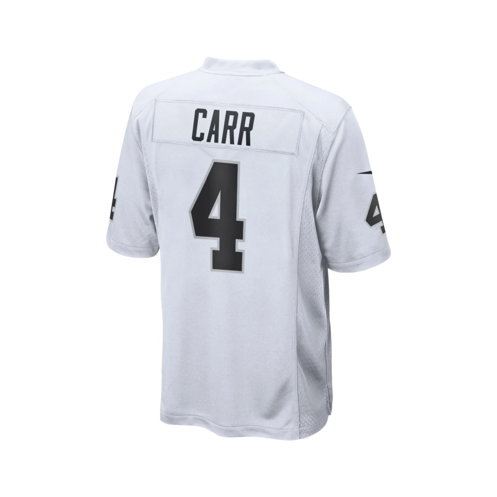 Mens Las Vegas Raiders Derek Carr White Game Jersey