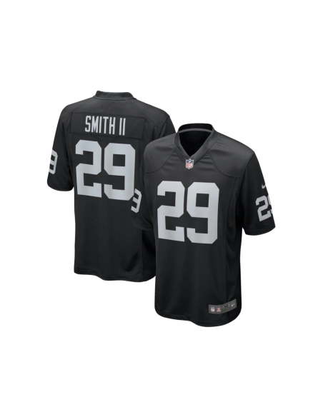 Mens Las Vegas Raiders Christopher Smith II Black Team Game Jersey