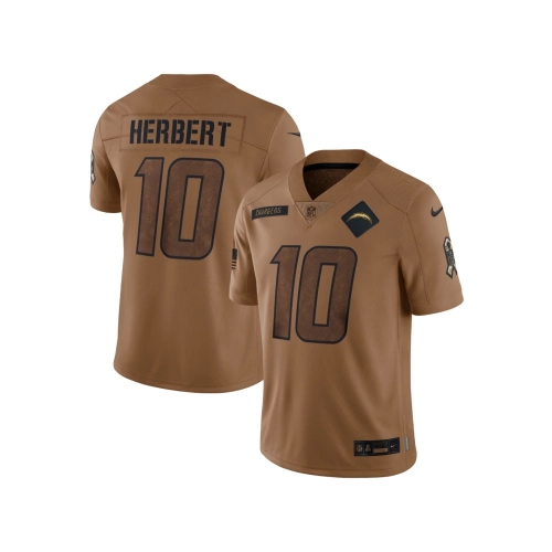 Womens Los Angeles Chargers Justin Herbert Brown 2023 Salute To Service Limited Jersey