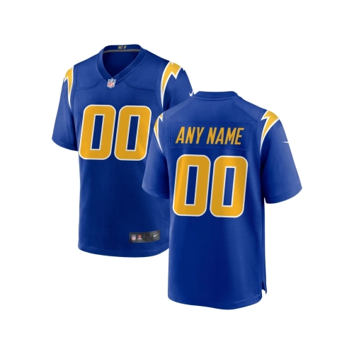 Mens Los Angeles Chargers Royal Alternate Custom Game Jersey