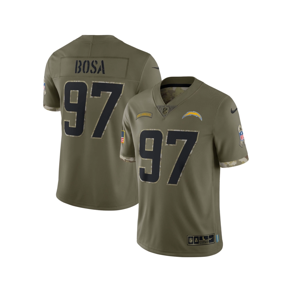 Mens Los Angeles Chargers Olive 2022 Salute To Service Limited Jersey