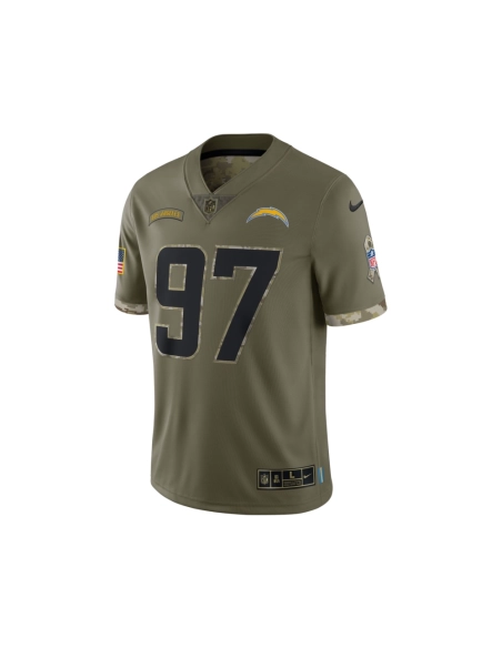 Mens Los Angeles Chargers Olive 2022 Salute To Service Limited Jersey