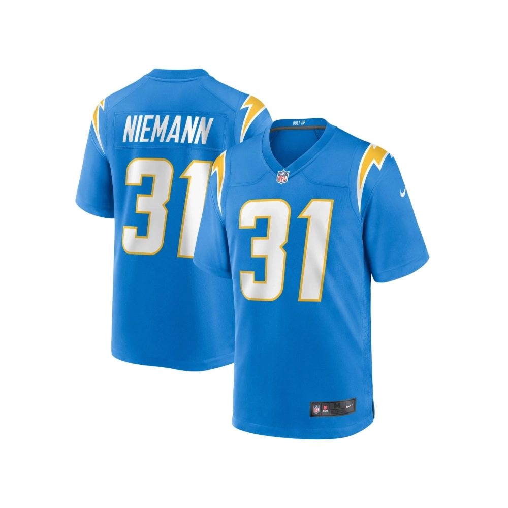 Mens Los Angeles Chargers Nick Niemann Powder Blue Game Player Jersey