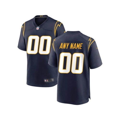 Mens Los Angeles Chargers Navy Alternate Custom Game Jersey