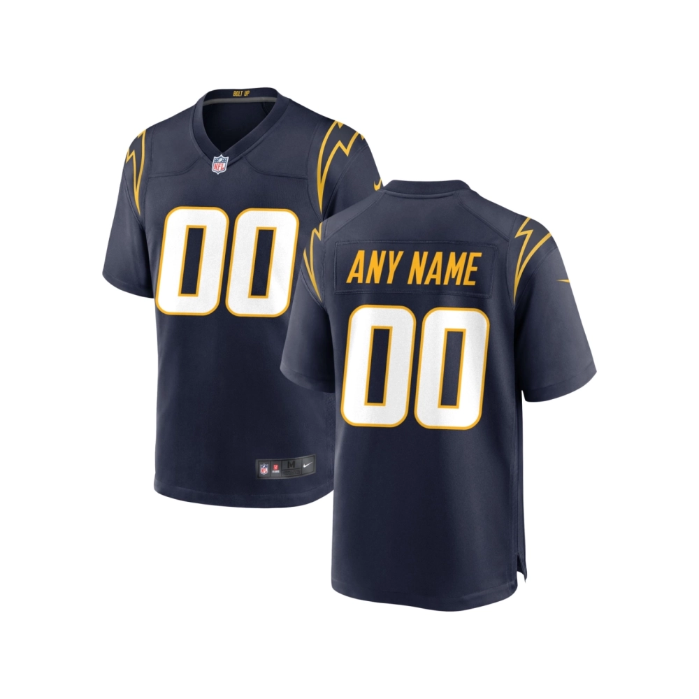 Mens Los Angeles Chargers Navy Alternate Custom Game Jersey
