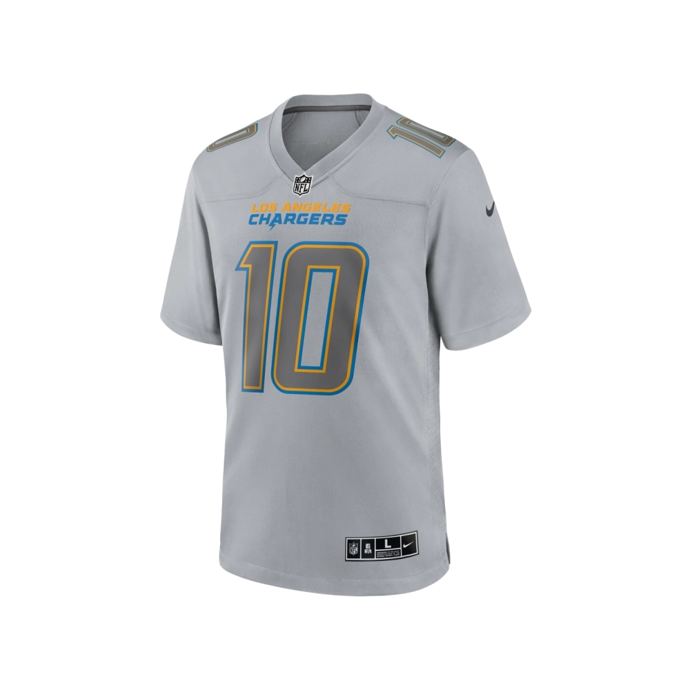 Mens Los Angeles Chargers Justin Herbert Gray Atmosphere Fashion Game Jersey