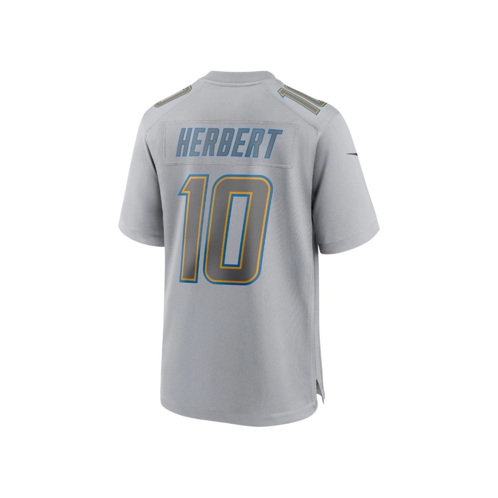 Mens Los Angeles Chargers Justin Herbert Gray Atmosphere Fashion Game Jersey