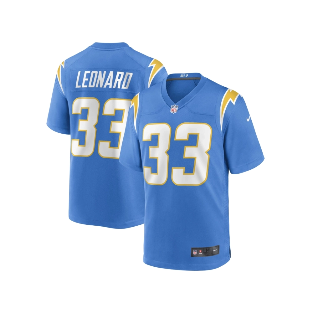 Mens Los Angeles Chargers Deane Leonard Powder Blue Game Player Jersey