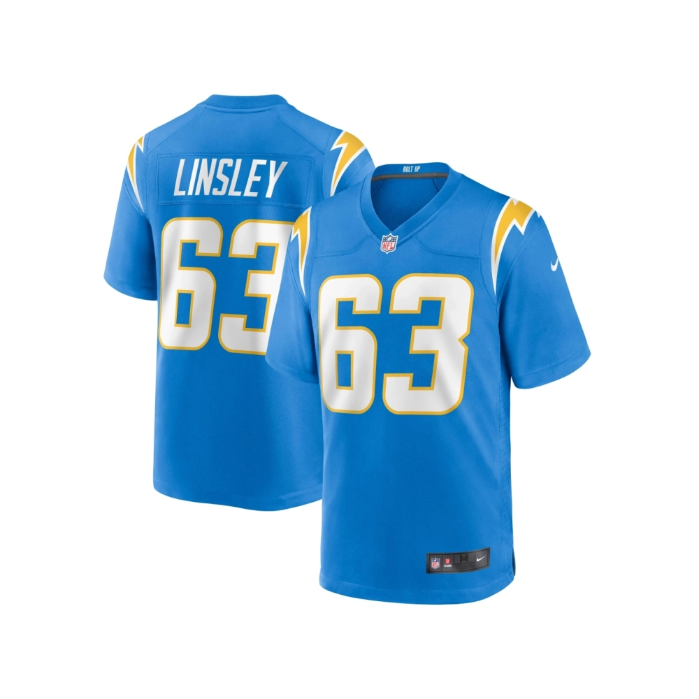 Mens Los Angeles Chargers Corey Linsley Powder Blue Game Player Jersey