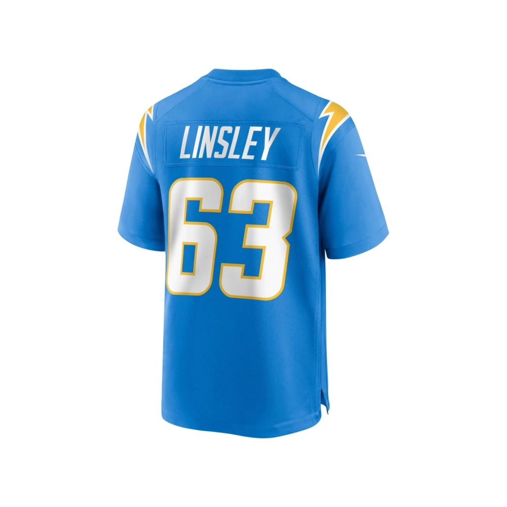 Mens Los Angeles Chargers Corey Linsley Powder Blue Game Player Jersey