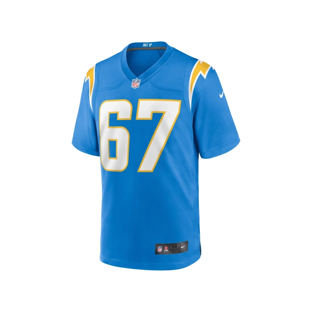 Mens Los Angeles Chargers Alex Leatherwood Powder Blue Team Game Jersey