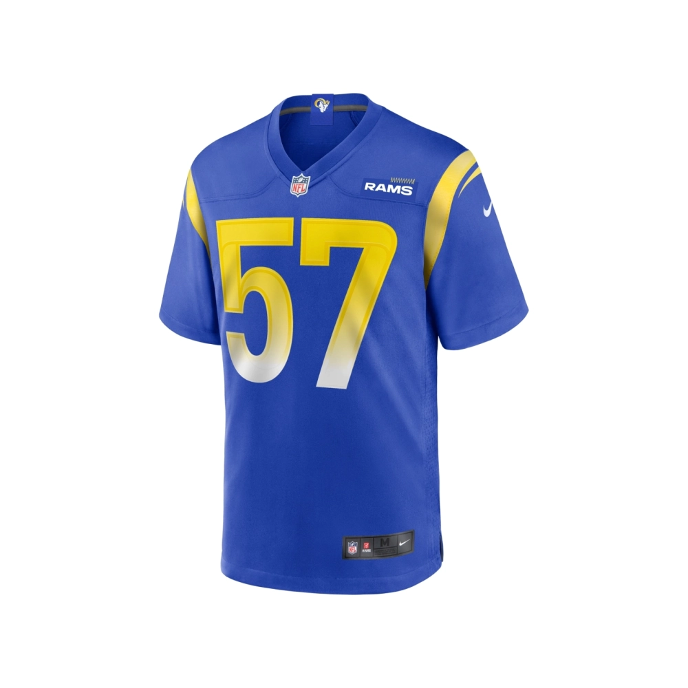 Mens Los Angeles Rams Zachary Thomas Royal Team Game Jersey