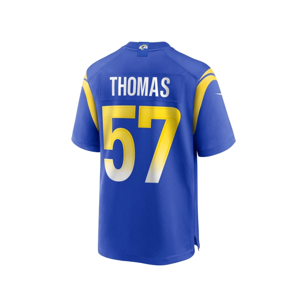 Mens Los Angeles Rams Zachary Thomas Royal Team Game Jersey