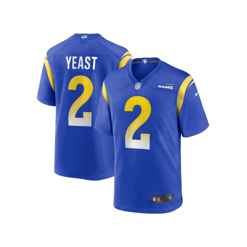 Mens Los Angeles Rams Russ Yeast Royal Home Game Jersey