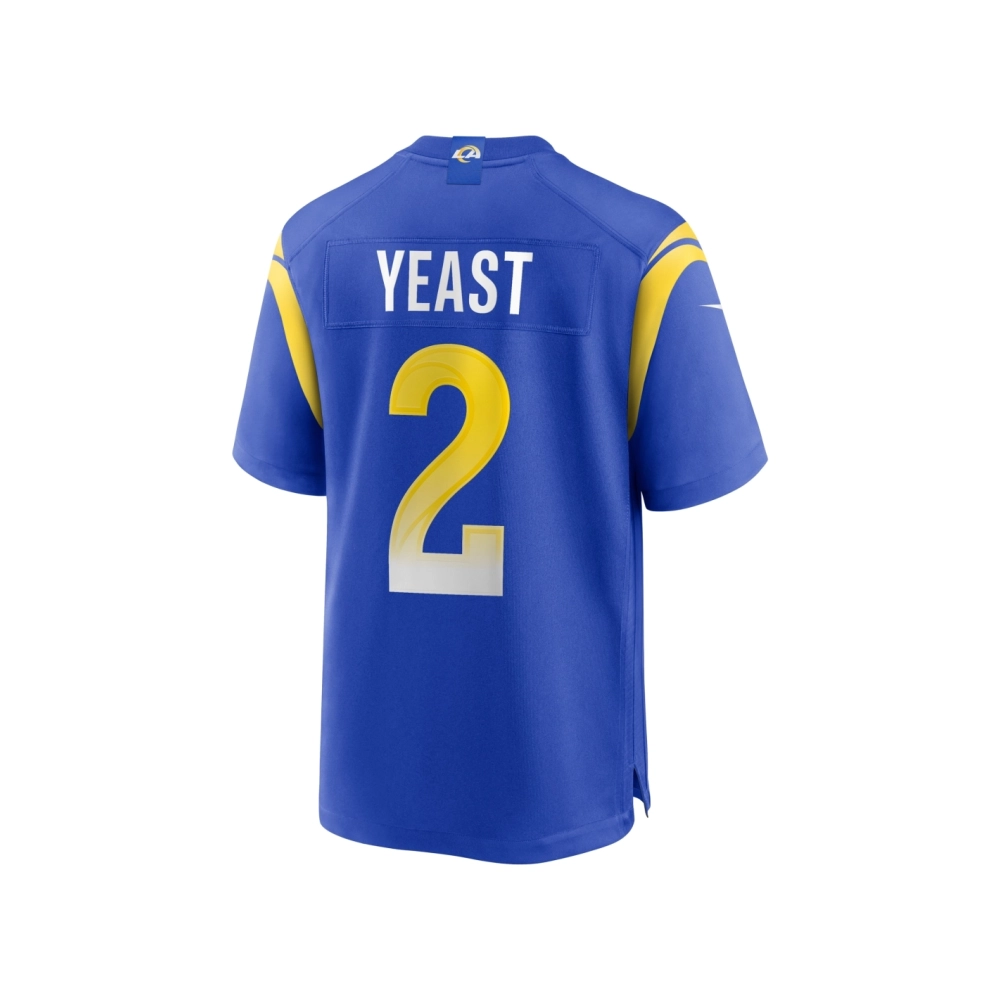 Mens Los Angeles Rams Russ Yeast Royal Home Game Jersey