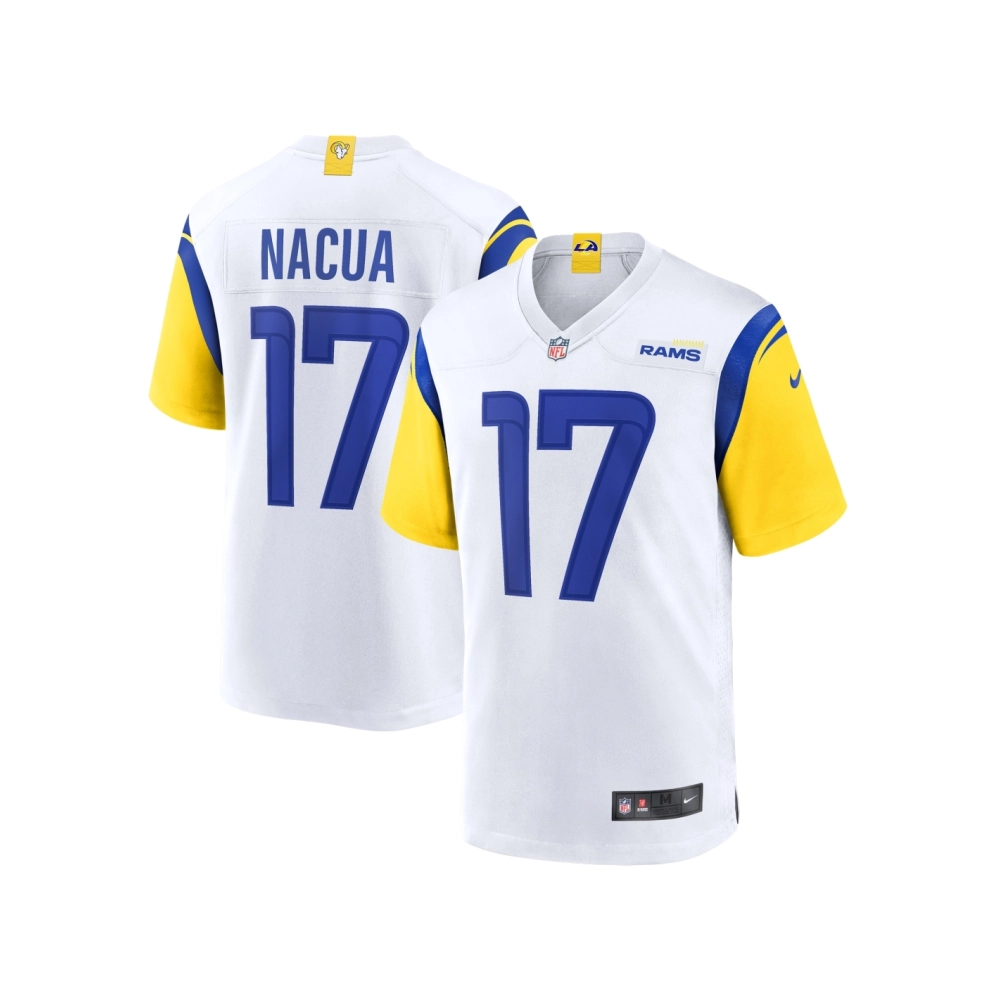 Mens Los Angeles Rams Puka Nacua White Game Jersey
