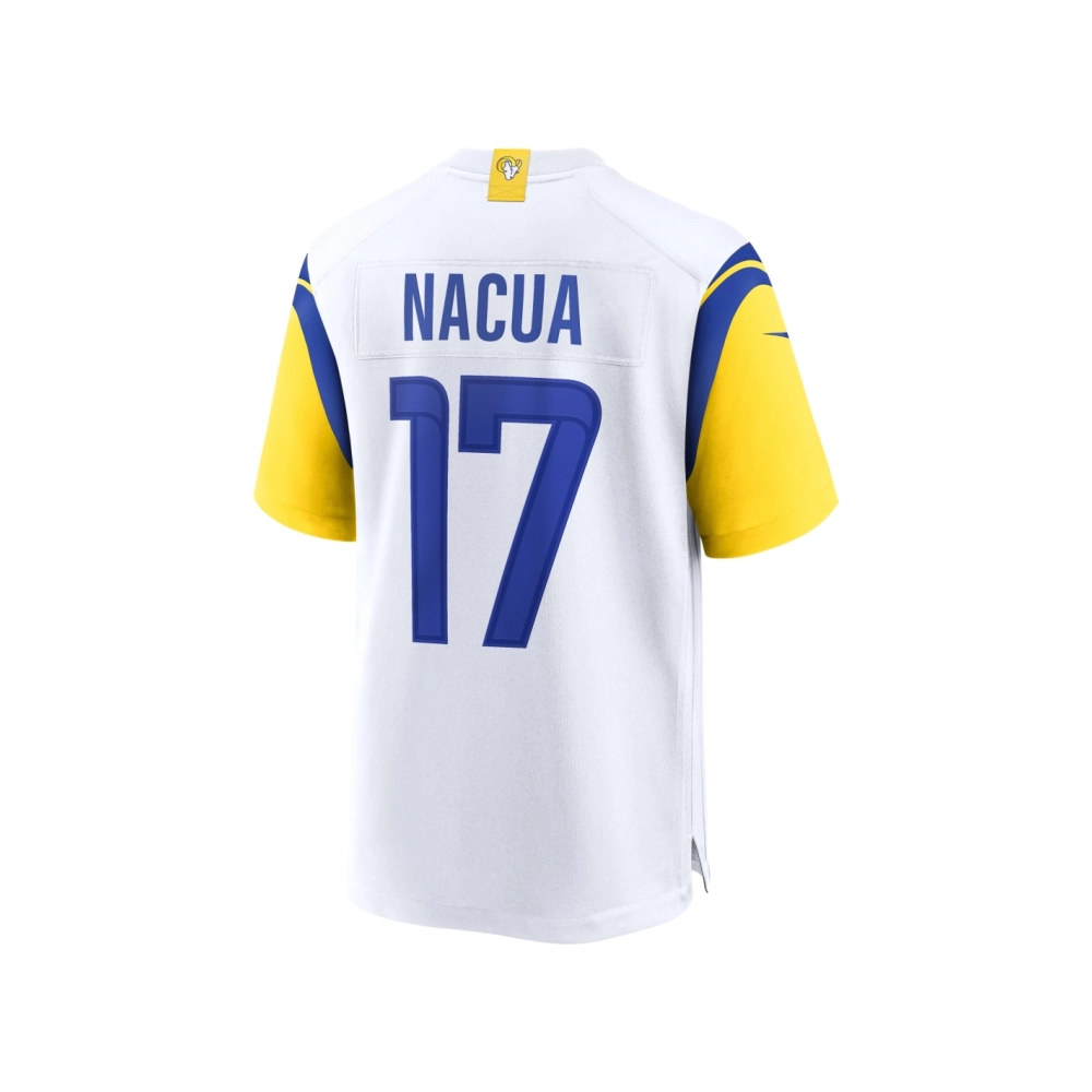 Mens Los Angeles Rams Puka Nacua White Game Jersey