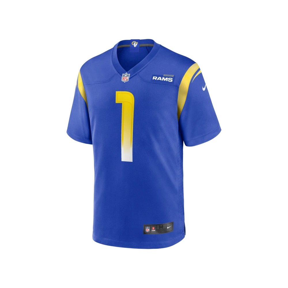Mens Los Angeles Rams Number 1 Dad Royal Game Jersey
