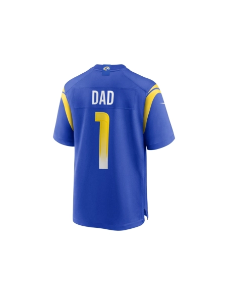 Mens Los Angeles Rams Number 1 Dad Royal Game Jersey
